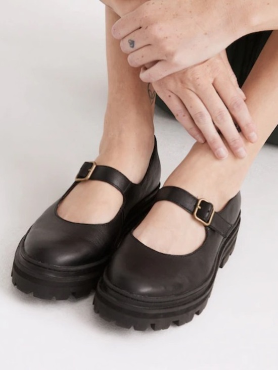 Madewell Shoes - Madewell The Freya Platform Lugsole Mary Jane True Black Leather Size 8.5